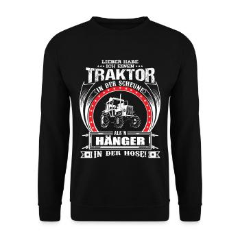 DEAR J'AI UN TRACTEUR DANS LA GRANGE - Sweat-shirt Unisexe - noir - Devant - Alina (178cm) & Michal (187cm)
