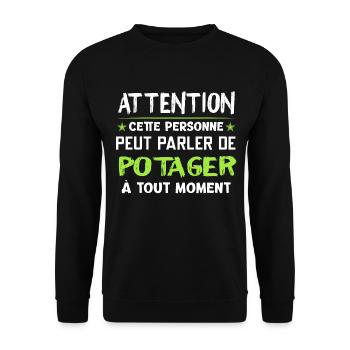 Potager cadeau drôle - Sweat-shirt Unisexe - noir - Devant - Alina (178cm) & Michal (187cm)