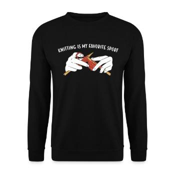 Knitting Is My Favorite Sport Knitting - Unisex Sweatshirt - black - Front - Alina (178cm) & Michal (187cm)