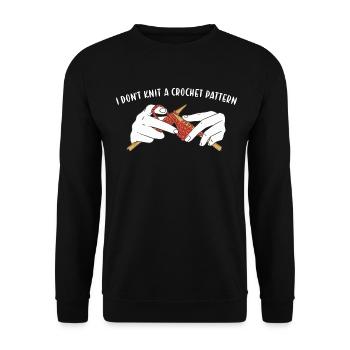 Je ne tricote pas un patron au crochet Tricot - Sweat-shirt Unisexe - noir - Devant - Alina (178cm) & Michal (187cm)