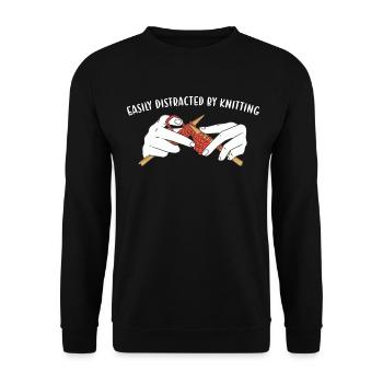 Facilement distrait par le tricot - Sweat-shirt Unisexe - noir - Devant - Alina (178cm) & Michal (187cm)