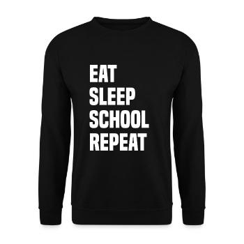 Eat Sleep School Repeat - Unisex Sweatshirt - black - Front - Alina (178cm) & Michal (187cm)