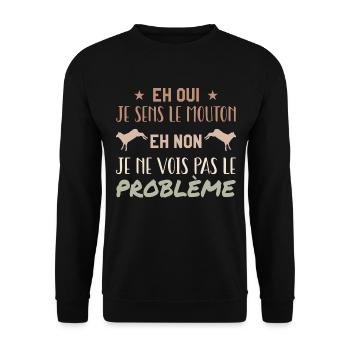 Je Sens Le Mouton - Non Je Ne Vois Pas Le Problème - Sweat-shirt Unisexe - noir - Devant - Alina (178cm) & Michal (187cm)