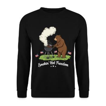 Strong barbecue pleasure - Unisex Sweatshirt - black - Front - Alina (178cm) & Michal (187cm)