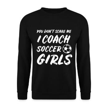 Fußball Fussball Trainer Training Geschenk - Unisex Pullover - Schwarz - Vorne - Alina (178cm) & Michal (187cm)