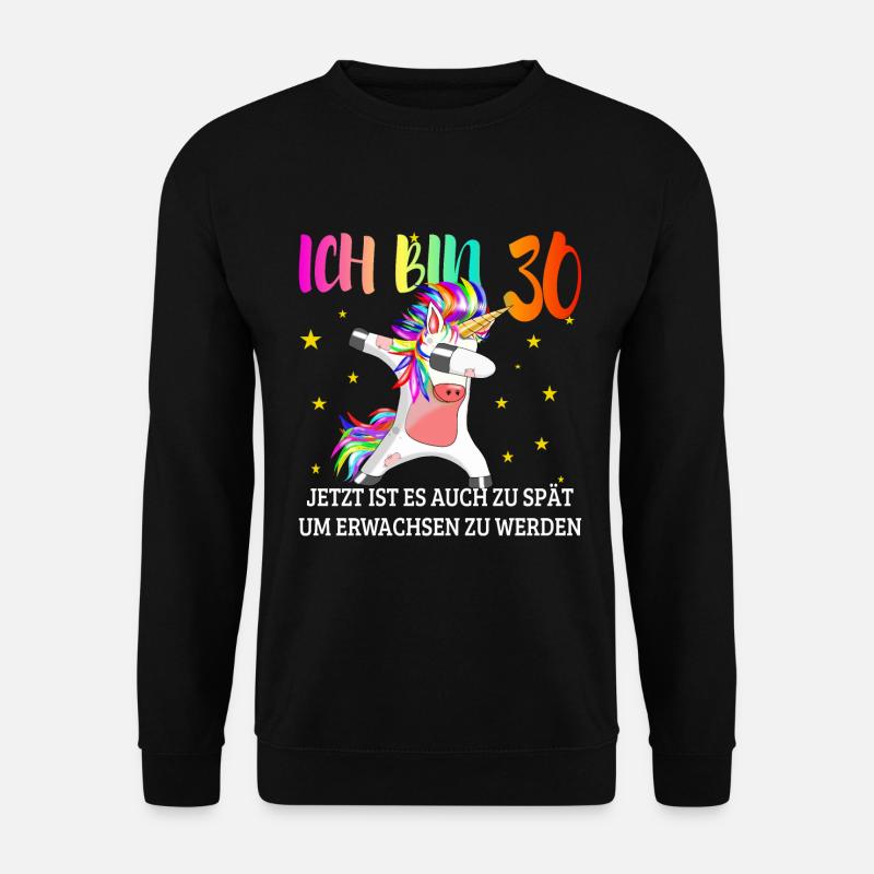 Geburtstag Geschenk cooles Einhorn - Unisex Pullover - Schwarz