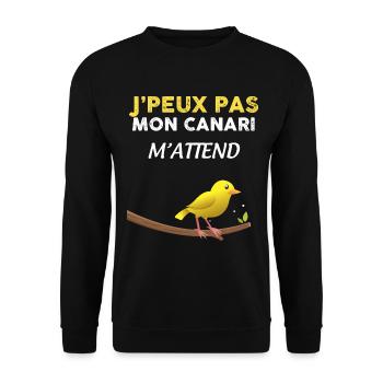 Je peux pas j'ai canari - Sweat-shirt Unisexe - noir - Devant - Alina (178cm) & Michal (187cm)