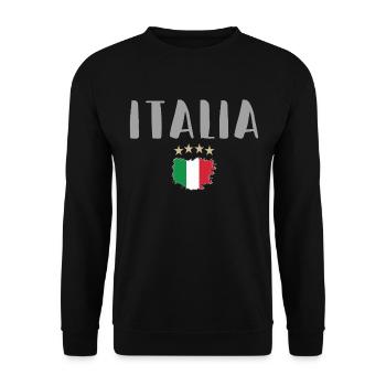 Italie Football Fan Maillot Drapeau - Sweat-shirt Unisexe - noir - Devant - Alina (178cm) & Michal (187cm)