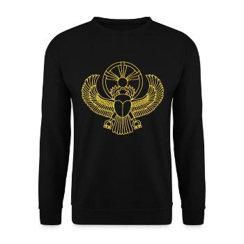 Skarabäus Sonne Ägypten Glücksbringer Schutzsymbol - Unisex Pullover - Schwarz - Vorne - Alina (178cm) & Michal (187cm)