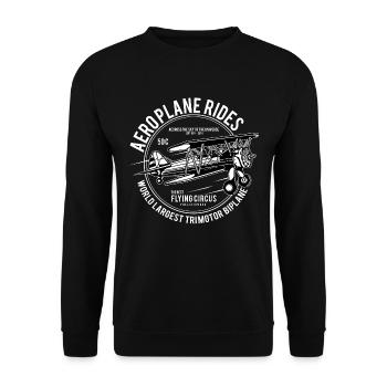 RIDES AVION - Rétro Avion Design Chemise - Sweat-shirt Unisexe - noir - Devant - Alina (178cm) & Michal (187cm)