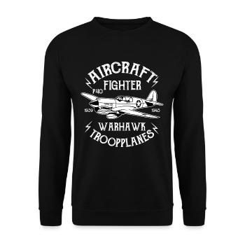 AIRCRAFT FIGHTER airplane Airplane shirt gift - Unisex Sweatshirt - black - Front - Alina (178cm) & Michal (187cm)