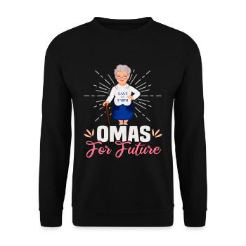 Omas for future - Unisex Pullover - Schwarz - Vorne - Alina (178cm) & Michal (187cm)