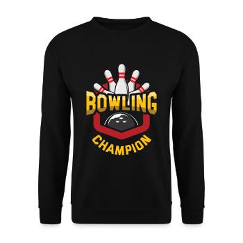 Bowling champion ball pins skittles cones - Unisex Sweatshirt - black - Front - Alina (178cm) & Michal (187cm)