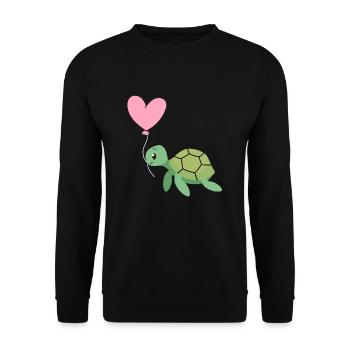 Valentine's Day Turtle Heart Love - Unisex Sweatshirt - black - Front - Alina (178cm) & Michal (187cm)