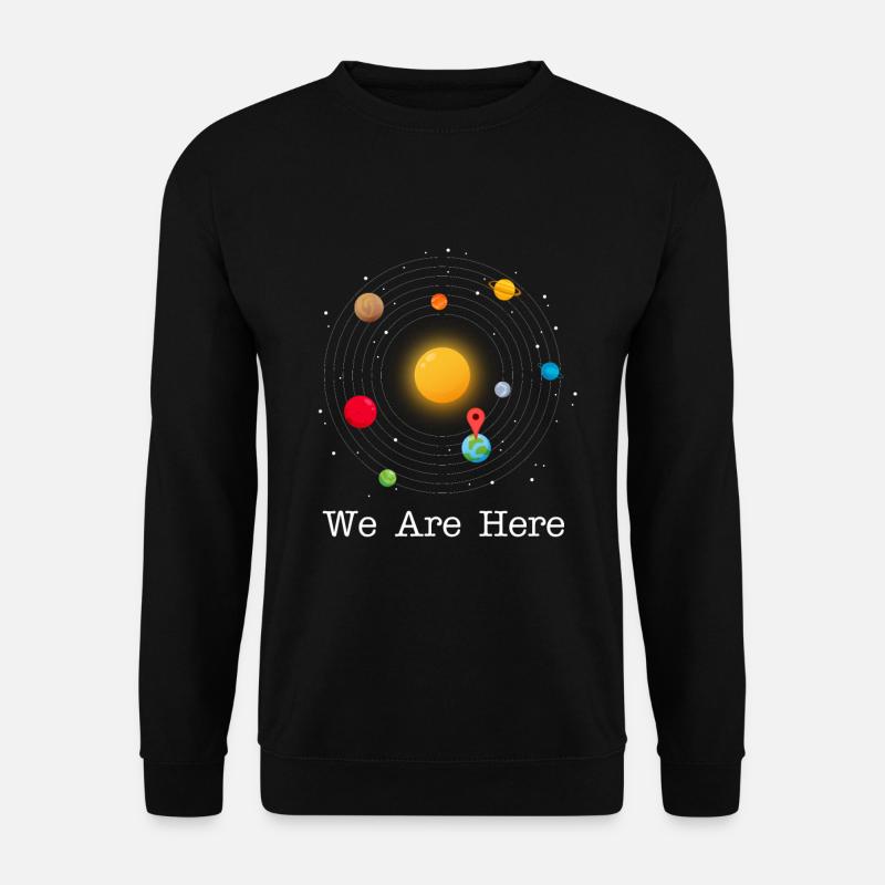 We are here Wir sind hier lustiges Standort in der - Unisex Pullover - Schwarz