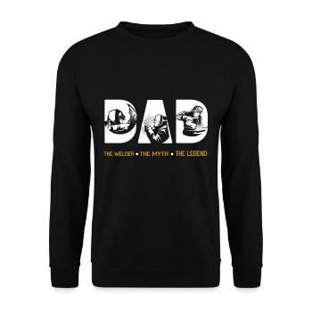 Dad The Welder the Myth The Legend - Unisex Sweatshirt - black - Front - Alina (178cm) & Michal (187cm)