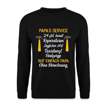 Papas Service Vatertag - Unisex Pullover - Schwarz - Vorne - Alina (178cm) & Michal (187cm)