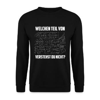 Welchen Teil von Mathe verstehst du nicht - Unisex Pullover - Schwarz - Vorne - Alina (178cm) & Michal (187cm)