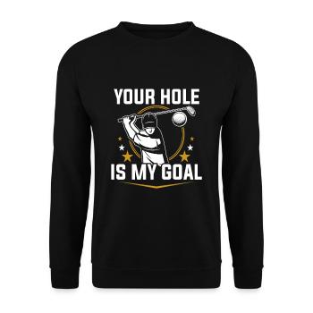 Dein Loch ist mein Ziel - Unisex Pullover - Schwarz - Vorne - Alina (178cm) & Michal (187cm)