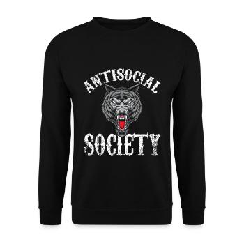Antisocial society - Unisex Sweatshirt - black - Front - Alina (178cm) & Michal (187cm)