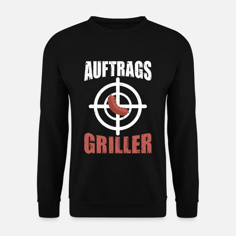 Auftragsgriller Fleisch und Wurst grillen mit - Unisex Pullover - Schwarz