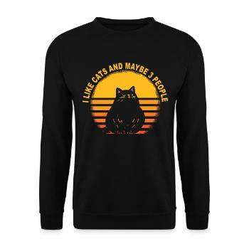 Amoureux des chats Cadeau De Noël chats chemise - Sweat-shirt Unisexe - noir - Devant - Alina (178cm) & Michal (187cm)