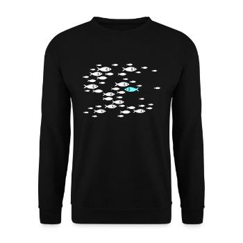 Fish swim against the tide in the sea - Unisex Sweatshirt - black - Front - Alina (178cm) & Michal (187cm)