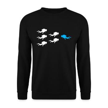Divers swim against the tide - Unisex Sweatshirt - black - Front - Alina (178cm) & Michal (187cm)