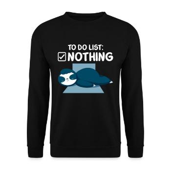 To do list nothing schlafendes Faultier - Unisex Pullover - Schwarz - Vorne - Alina (178cm) & Michal (187cm)