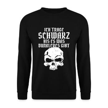 Ich trage schwarz bis es was dunkleres gibt - Unisex Pullover - Schwarz - Vorne - Alina (178cm) & Michal (187cm)