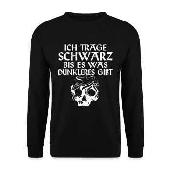 Ich trage schwarz bis es was dunkleres gibt - Unisex Pullover - Schwarz - Vorne - Alina (178cm) & Michal (187cm)