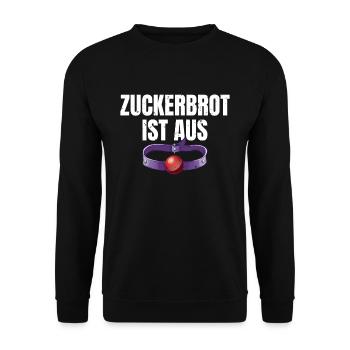 Zuckerbrot ist aus schwarzer Humor, die gute Zeit - Unisex Pullover - Schwarz - Vorne - Alina (178cm) & Michal (187cm)