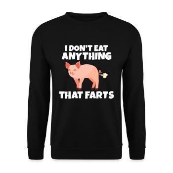 Je ne mange rien qui pète Végétalien Végétarien - Sweat-shirt Unisexe - noir - Devant - Alina (178cm) & Michal (187cm)