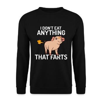 Je ne mange rien qui pète Végétalien Végétarien - Sweat-shirt Unisexe - noir - Devant - Alina (178cm) & Michal (187cm)