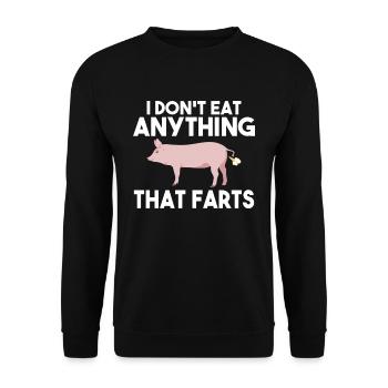 Je ne mange rien qui pète Végétalien Végétarien - Sweat-shirt Unisexe - noir - Devant - Alina (178cm) & Michal (187cm)