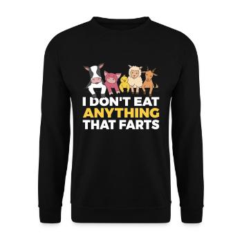 Je ne mange rien qui pète Végétalien Végétarien - Sweat-shirt Unisexe - noir - Devant - Alina (178cm) & Michal (187cm)