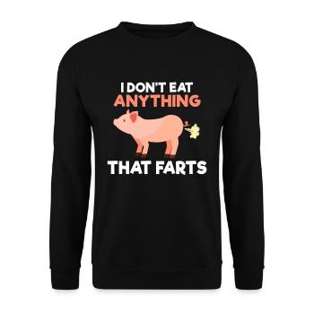 Je ne mange rien qui pète Végétalien Végétarien - Sweat-shirt Unisexe - noir - Devant - Alina (178cm) & Michal (187cm)