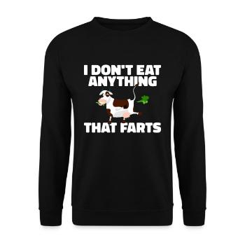 Je ne mange rien qui pète Végétalien Végétarien - Sweat-shirt Unisexe - noir - Devant - Alina (178cm) & Michal (187cm)