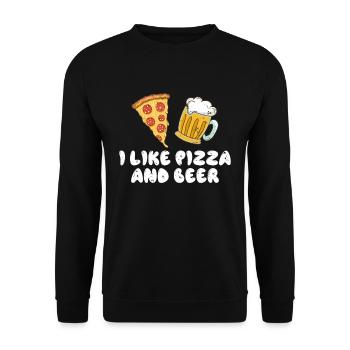 I like pizza and beer - Unisex Sweatshirt - black - Front - Alina (178cm) & Michal (187cm)