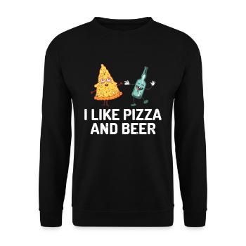 I like pizza and beer - Unisex Sweatshirt - black - Front - Alina (178cm) & Michal (187cm)