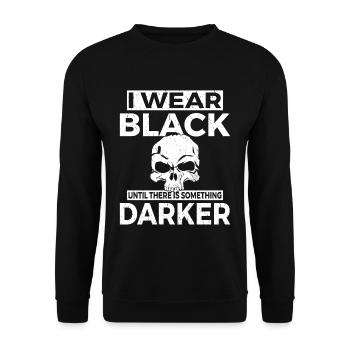 Je porte du noir jusqu’à ce qu’il y ait quelque chose de plus sombre - Sweat-shirt Unisexe - noir - Devant - Alina (178cm) & Michal (187cm)