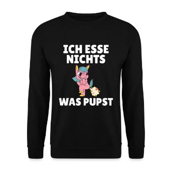 Ich esse nichts was pupst Veganer und Vegetarier - Unisex Pullover - Schwarz - Vorne - Alina (178cm) & Michal (187cm)