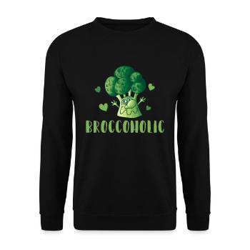 Broccoholic alimentation saine aliments à base de plantes - Sweat-shirt Unisexe - noir - Devant - Alina (178cm) & Michal (187cm)
