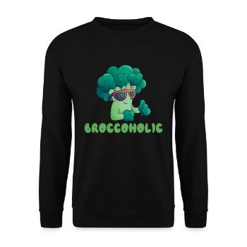 Broccoholic Végétalien Végétarien et Végétarien - Sweat-shirt Unisexe - noir - Devant - Alina (178cm) & Michal (187cm)