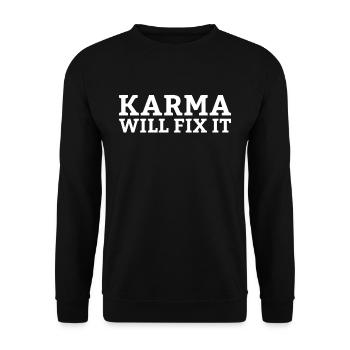 Le karma le réparera Spiritualité - Sweat-shirt Unisexe - noir - Devant - Alina (178cm) & Michal (187cm)
