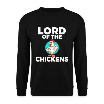 Lord of the Chickens Chicken Lover Farmer Rooster - Unisex Sweatshirt - black - Front - Alina (178cm) & Michal (187cm)