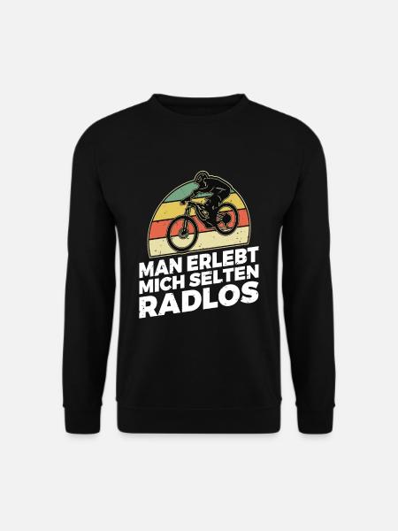 Man erlebt mich selten Radlos Lustiges Radfahrer L - Unisex Pullover - Schwarz