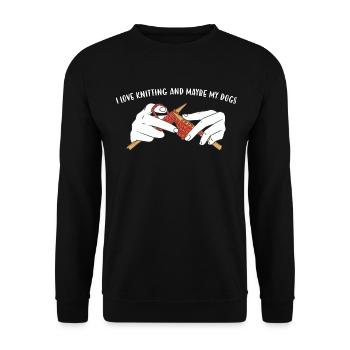 I Love Knitting And Maybe My Dogs Knitting - Unisex Sweatshirt - black - Front - Alina (178cm) & Michal (187cm)