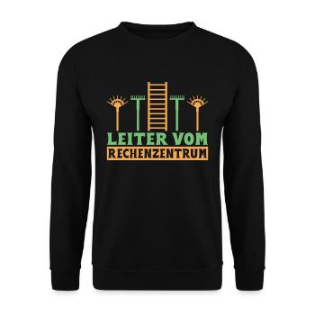 Lustiges Leiter vom Rechenzentrum Gartenarbeit Frü - Unisex Pullover - Schwarz - Vorne - Alina (178cm) & Michal (187cm)