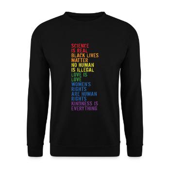 Kindness is everything LGBTQ+ Pride - Unisex Sweatshirt - black - Front - Alina (178cm) & Michal (187cm)